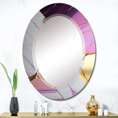Rahf Abstract Geode Violet II - Abstract Marble Wall Mirror