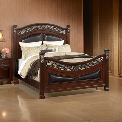 Revêtement en similicuir brun foncé rembourré Meo Bed