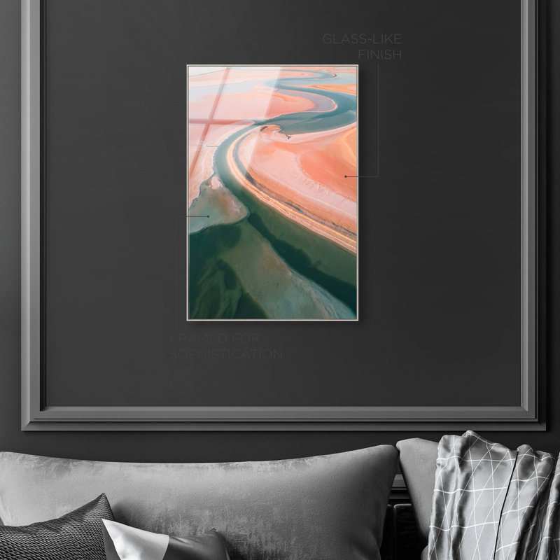 Peach Sand Print by Oliver Gal, 17"H x 25"W, Silver Floater Frame