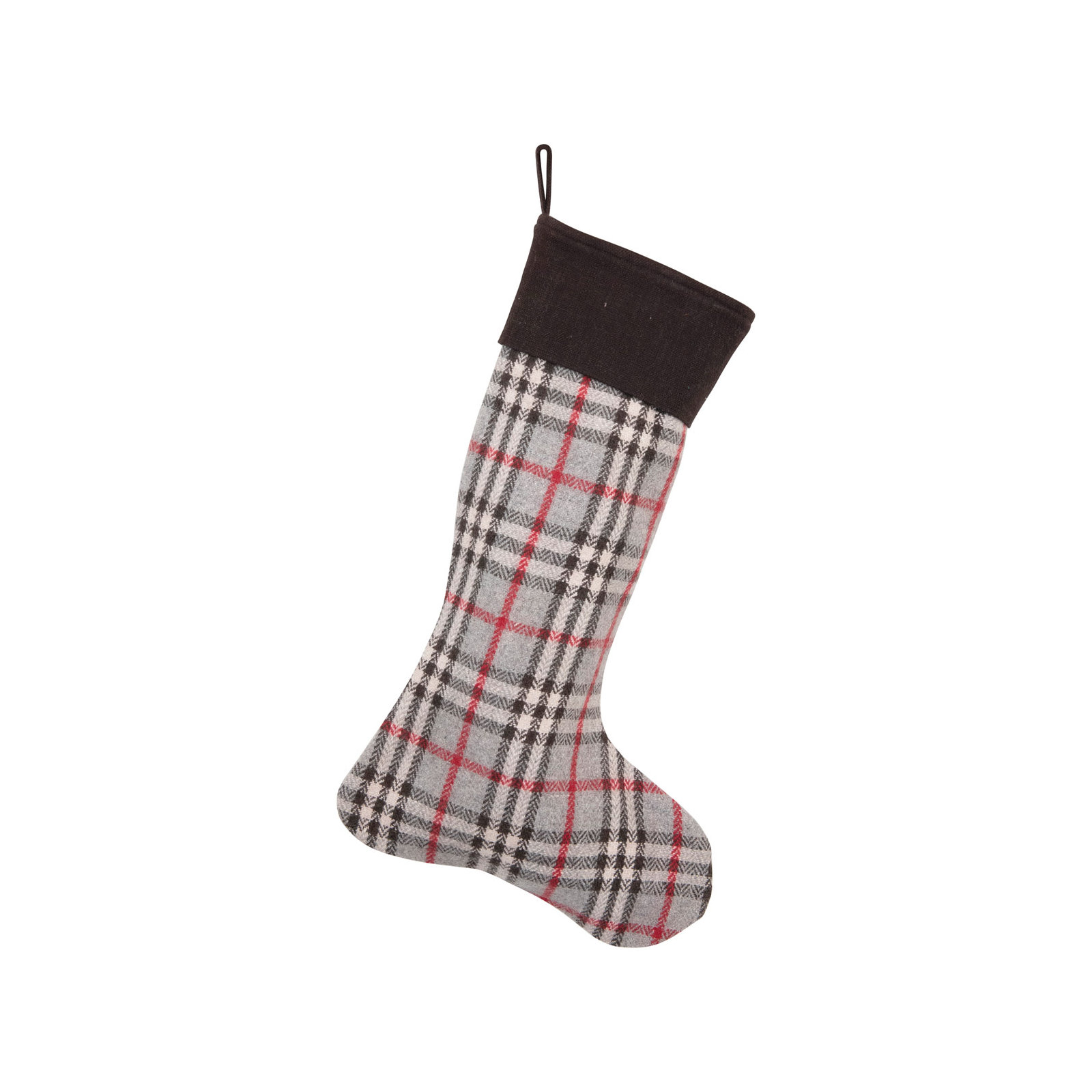 Woven Wool Blend Plaid Stocking