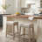 Oenone Backless Bar Stools, Upholstered Saddle Seat With Nailhead Trim, Weathered Wood Legs - Set of 2-292398647-292398646-292398644