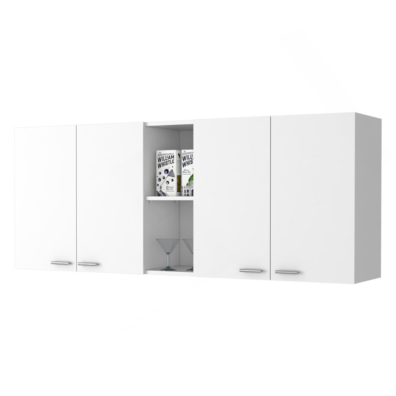 Armoire murale à quatre portes battantes 59 po Menlo - blanc