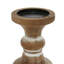 Ensemble de porte-bougie pilier en bois perlé brun