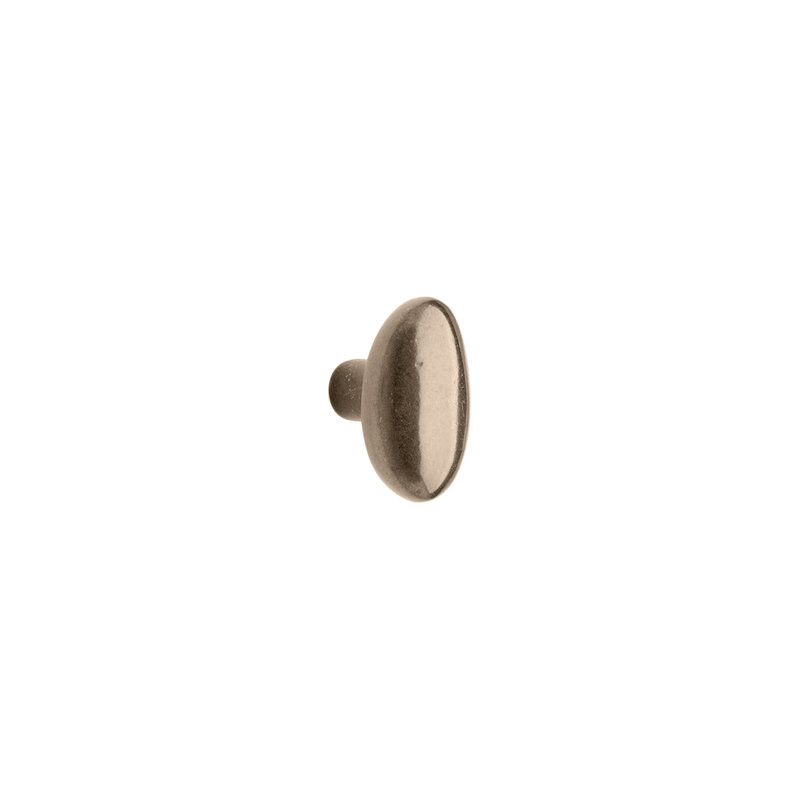 Potato Bronze Oval Knob, White Bronze Brushed