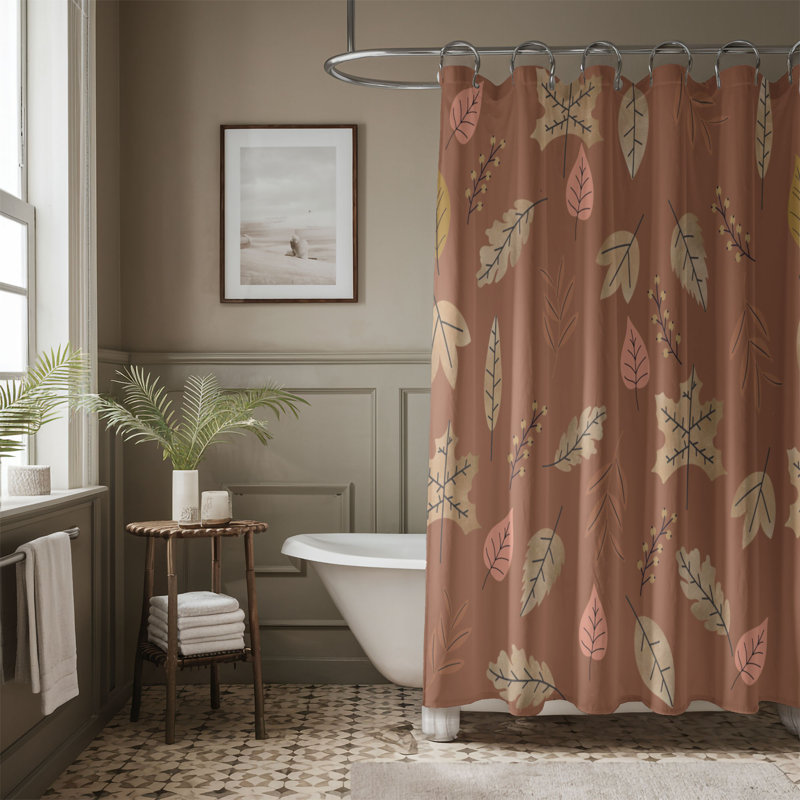 Rideau de douche standard 1 pièce Leaf Veil, H 74 po x l 71 po