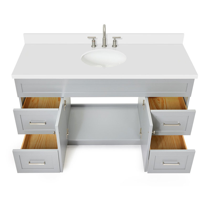 Ensemble de meuble-lavabo simple 61 po Abell, gris