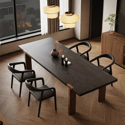 Ash wood dining table household solid wood