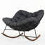 Chaise berçante en acier avec coussin-206512340