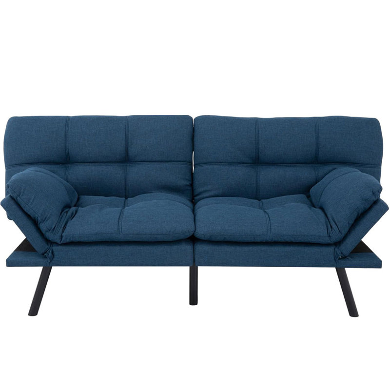 Jaykob 71'' Sleeper Futon Sofa Bed with Adjustable Arms,Linen Fabric Bed-Convertible Couch Loveseat Sleeper For Living Room, Bedroom, Studio, Apartment, Dorm, Home Office, Small Space