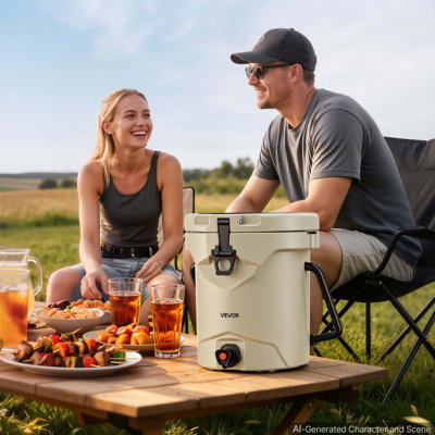 Distributeur de boissons isotherme 2,5 gallons, chaud et froid, pour les événements de camping en plein air, refroidisseur d'eau glacée et étanche, avec robinet Easy Verser, couvercle verrouillable, poignée portative