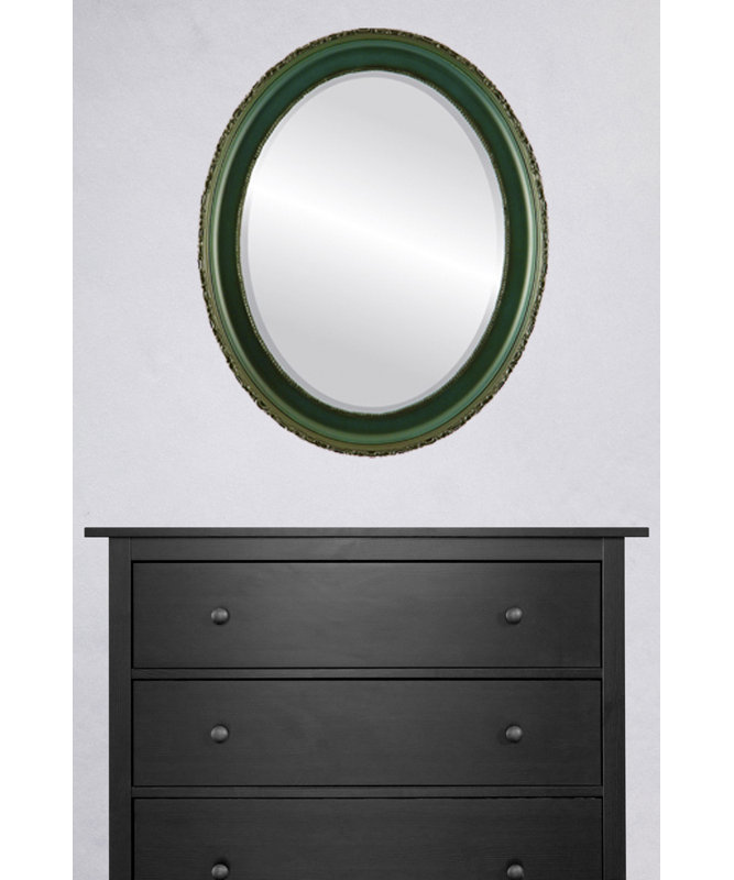 Miroir décoratif biseauté Reposa, H 18,63 po x l 14,63 po, Vert foncé