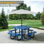 Table de pique-nique extérieure en métal 46 po avec trou pour parasol 46 po-1246115846