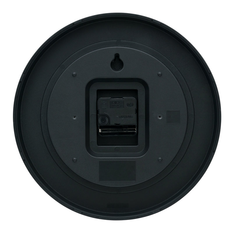 11.5" Black and Wood Grain Quartz Analog Wall Clock