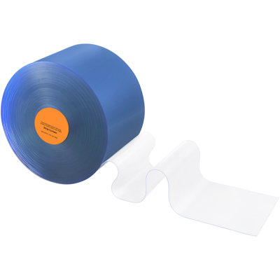 Rideau à lanières, longueur de 164 pi x largeur de 8 po x épaisseur de 0,08 po, rouleau de rideau lisse en PVC transparent, bandes de porte en plastique pour les portes de magasin, de garage, d'entrepôt, de grange, d'animalerie