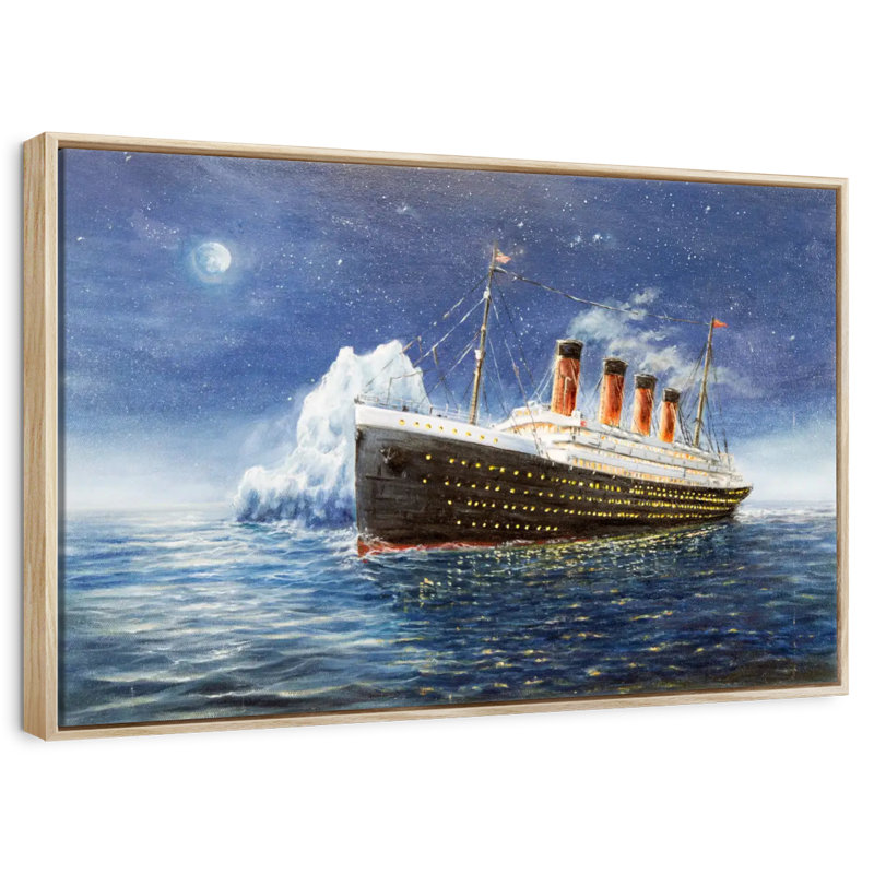 Titanic, Cadre flottant en bois naturel, 43 po x 29 po