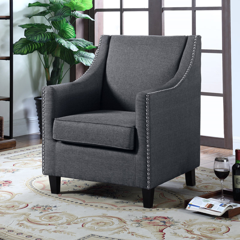 Fauteuil de 30 po de large Carla, Gris foncé