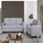 Transitional Button-Tufted Square Arm Upholstered 3-Seater Sofa Couch