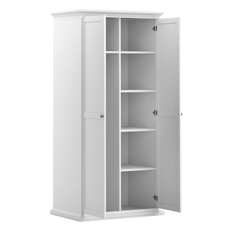 Woodburn 2 Door Manufactured Wood Wardrobe, White