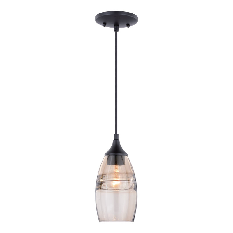 Luminaire suspendu en forme de goutte à 1 lumière Finja, Bronze huilé