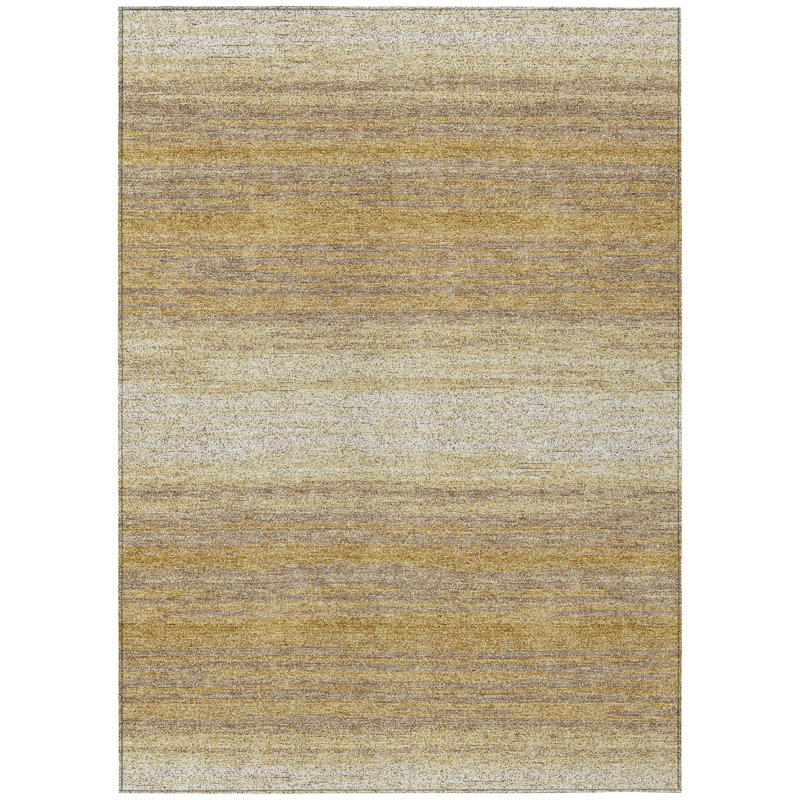 Nira Gold Washable Indoor-Outdoor Rug - , 9' x 12'