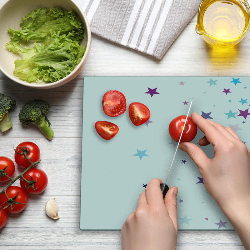 Ambesonne Stars Cutting Board Large Size Spreading  Multicolor