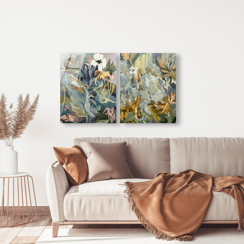 Moss Overlap Set Set by Oliver Gal, 40"H x 32"W, High-Gloss Acrylic Print