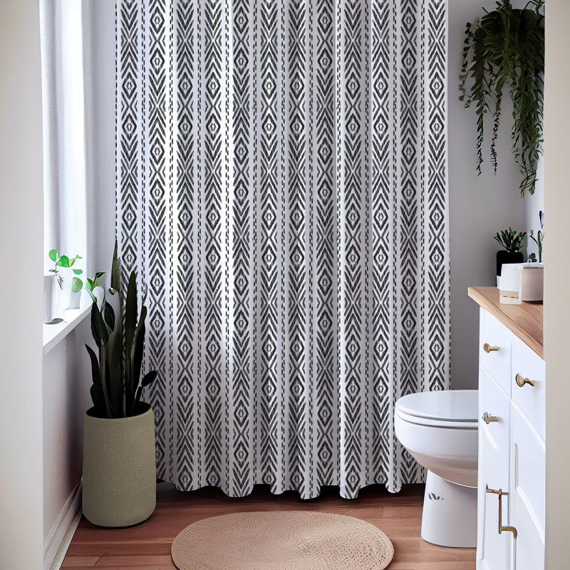 Striped Shower Curtain, 83" H x 70" W