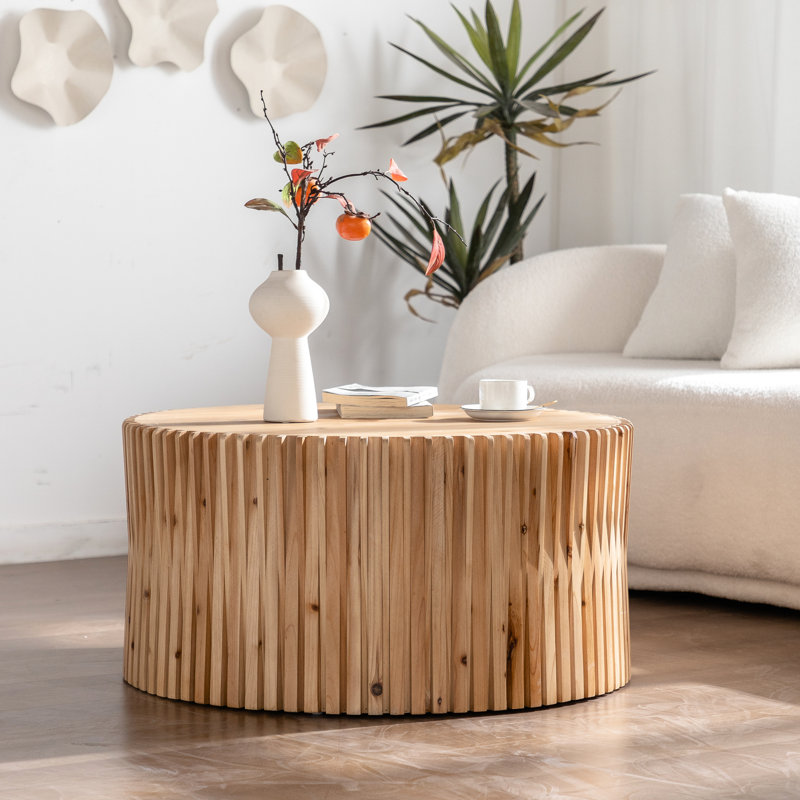 Table de style rétro avec matériaux, processus de nettoyage simple: café rétro texturant vertical de 31,5 po. Bois. Aucun assemblage requis. Nettoyage. Capacité de charge de 110 lb. Idéal pour la vie, le bureau et les repas. Naturel