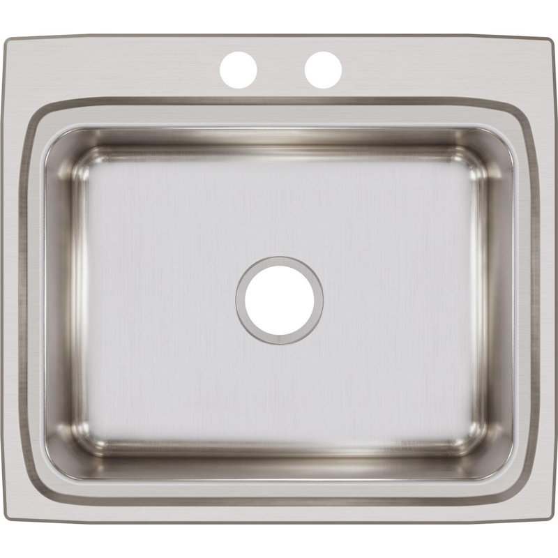 Lustertone 25" L x 22" W Drop-In Kitchen Sink, 2 hole