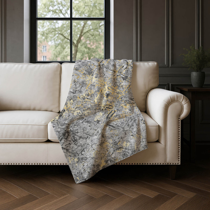 Jeté en laine Sherpa ASB768 Addison, Gris