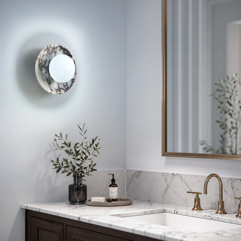 7.87" Modern Marble Wall Sconce