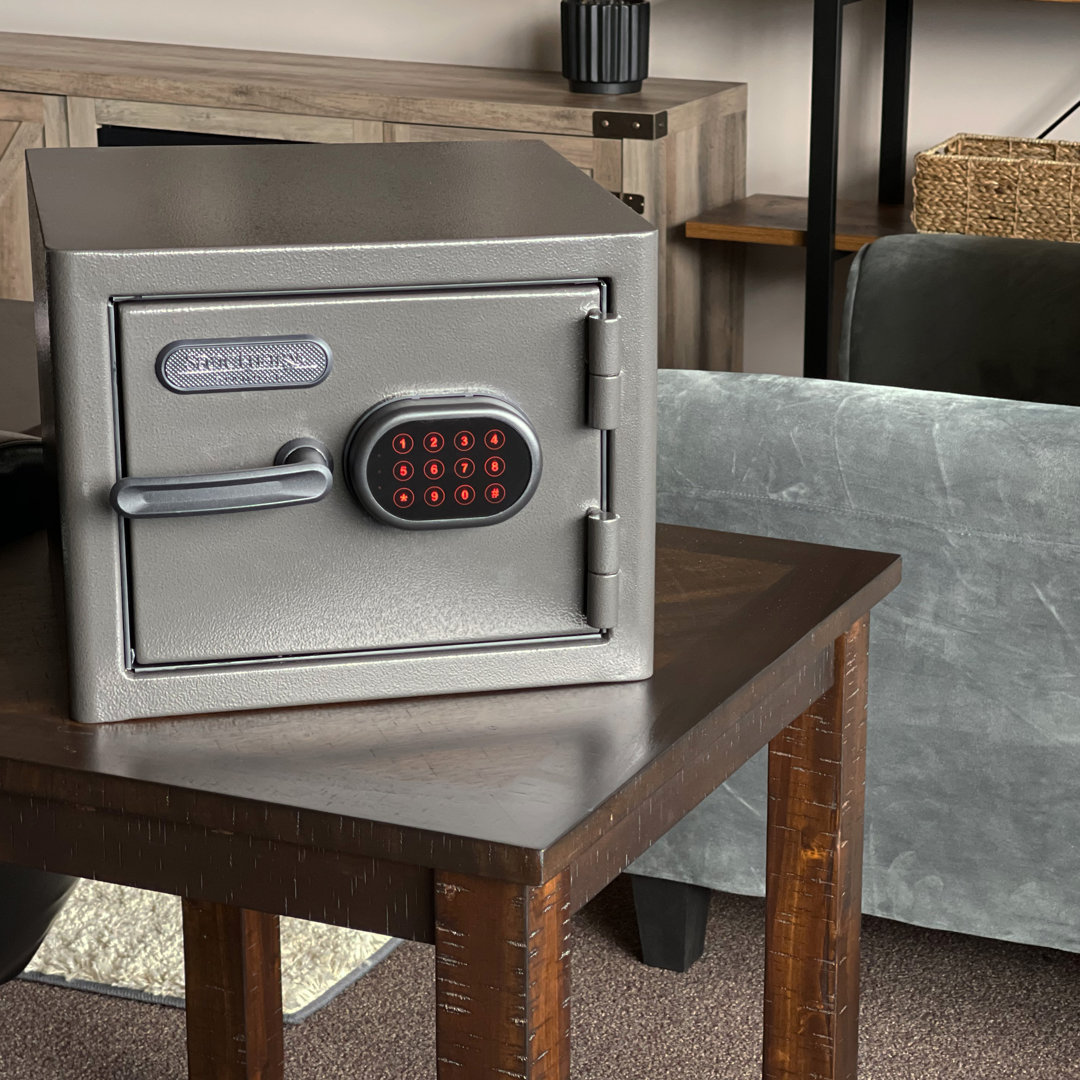 Diamond Fire/Waterproof Home & Office Safe with Electronic Lock, Dark Gray Hammertone Sanctuary