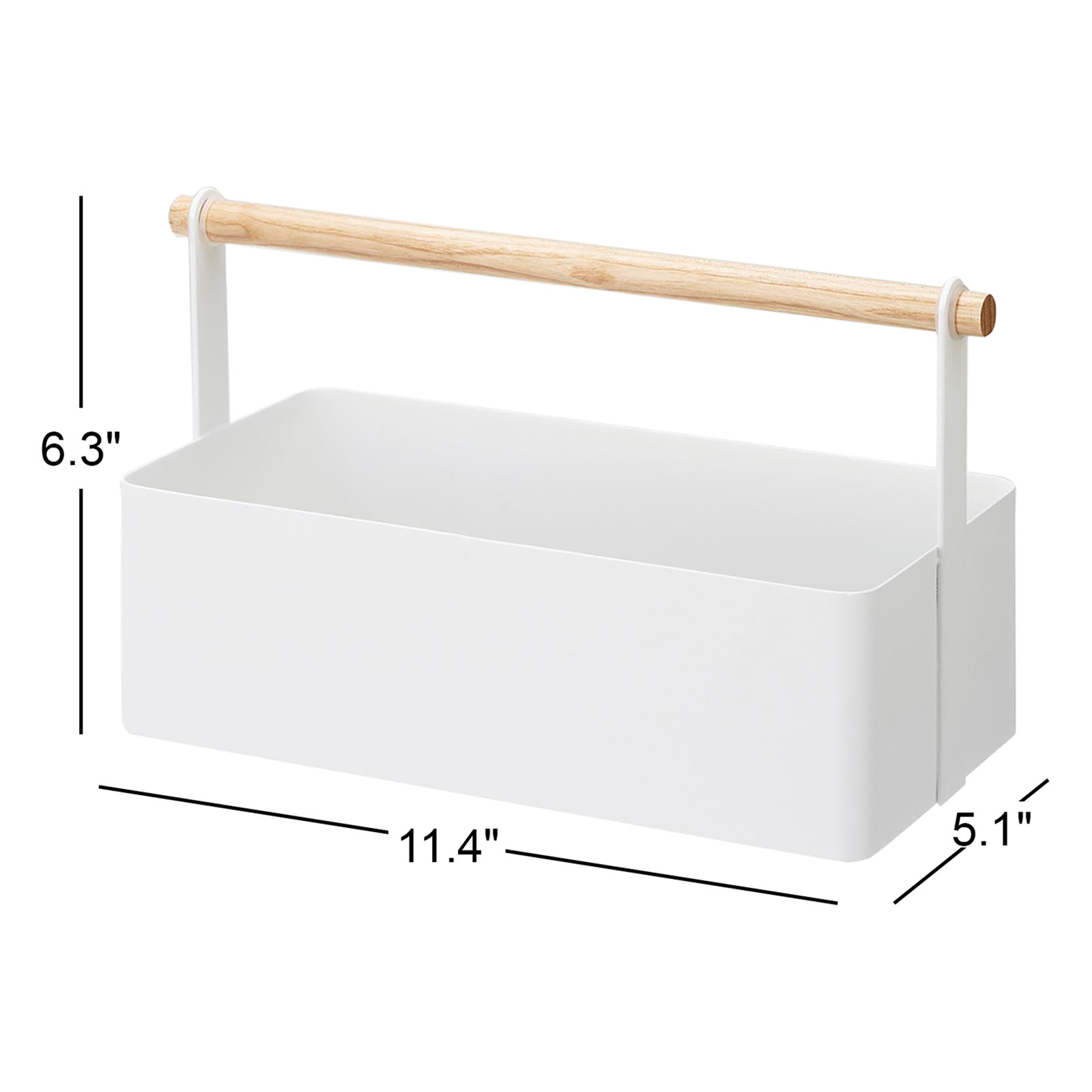 Yamazaki Home Tosca Storage Organizer Bin, 6.3" H x 11.4" W x 5.1" D