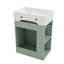 Meuble-lavabo compact de 20 po, lavabo en céramique, poignées dorées, tablettes de rangement latérales-315062686