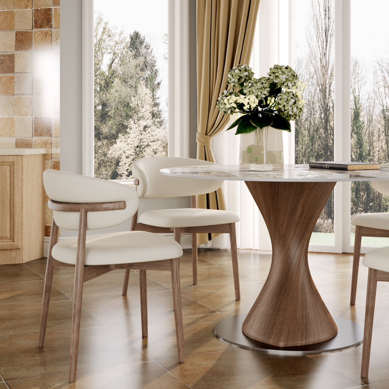 Stable Dining Table For 4, Glossy Amber, 29.53"H x 43.31"L x 43.31"W