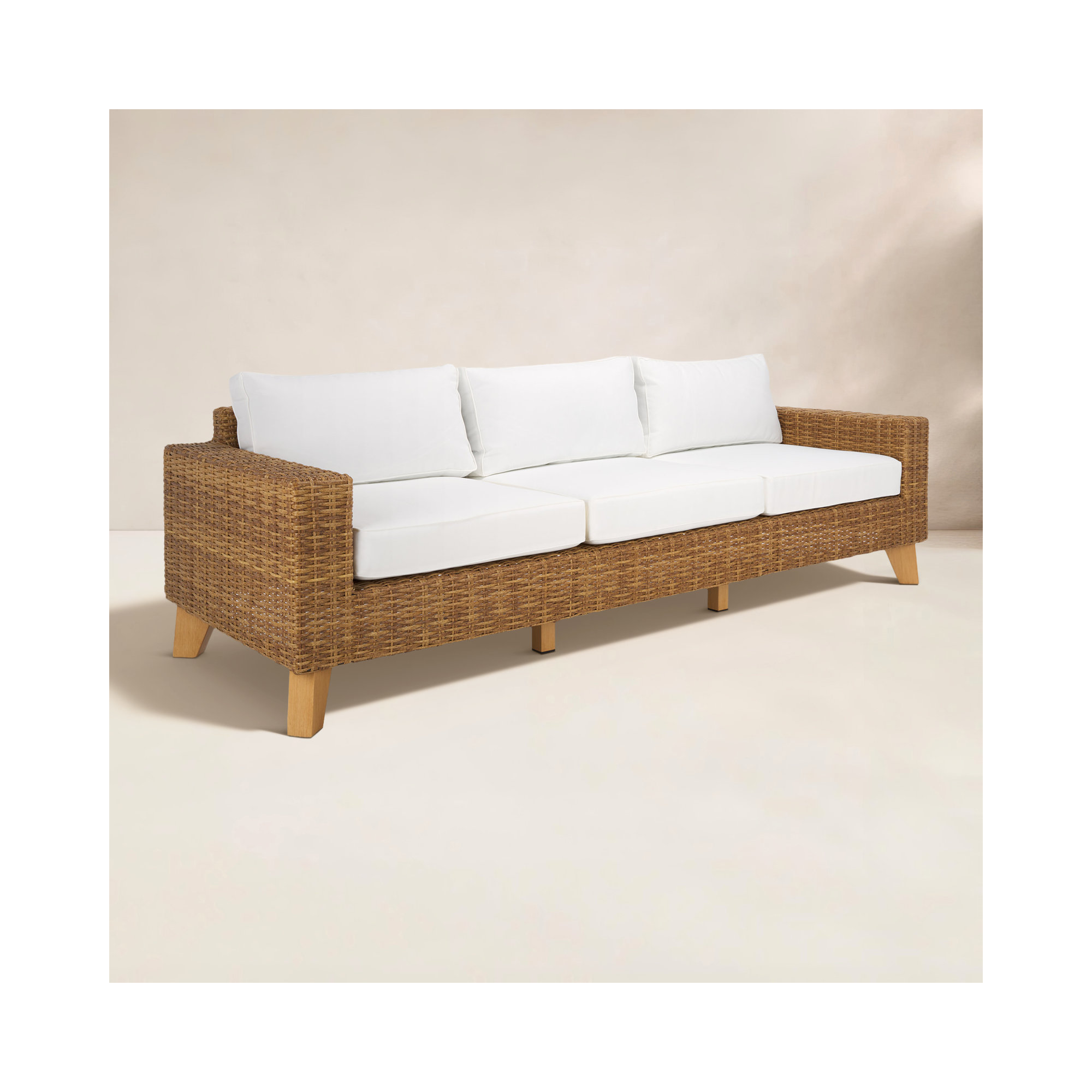 Swifton 94.5" Wicker Sofa, Natural