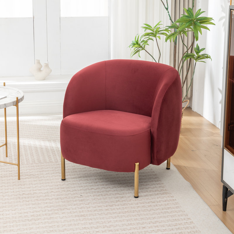 Chaise d'appoint rembourrée Edward, Rouge