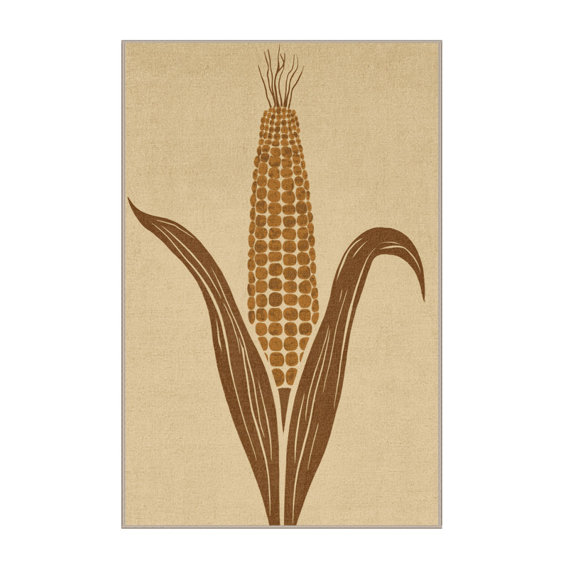 Machine Washable Dyal Thanksgiving Modern & Contemporary Abstract Rug in Brown – Beige Binding, 8x12