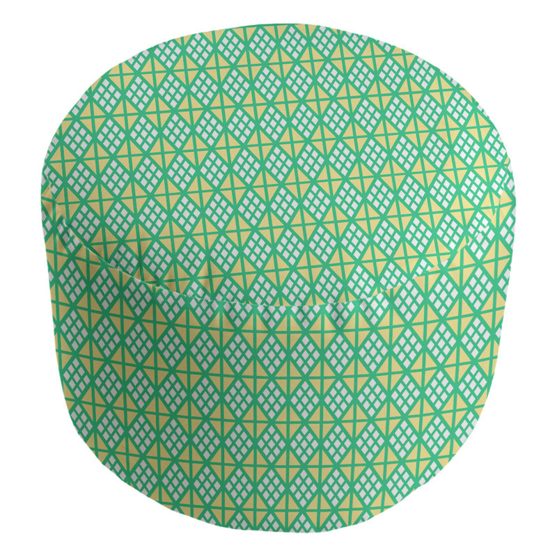 Avicia Upholstered Pouf, Yellow/Green