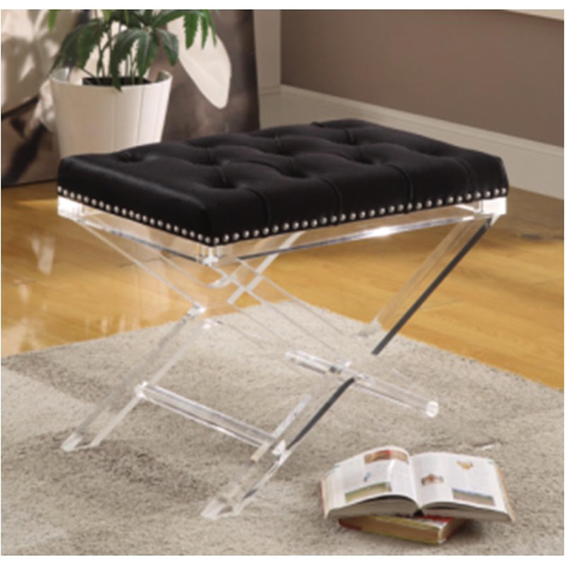 Banc rembourré touffeté à boutons Chafin