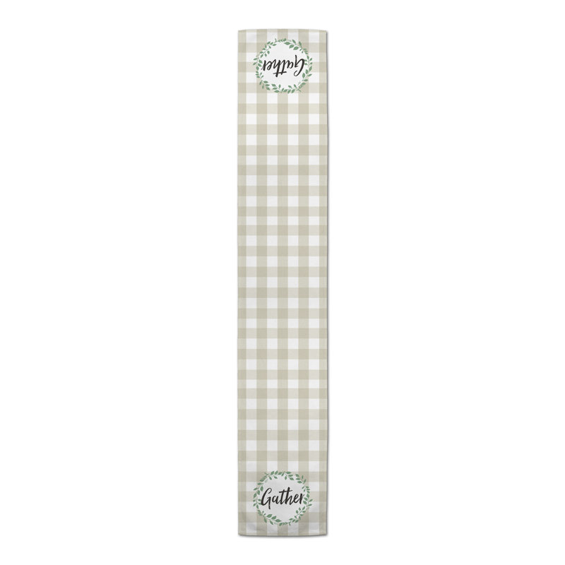Bolatbek Rectangle Gingham Polyester Table Runner, 72" x 16"