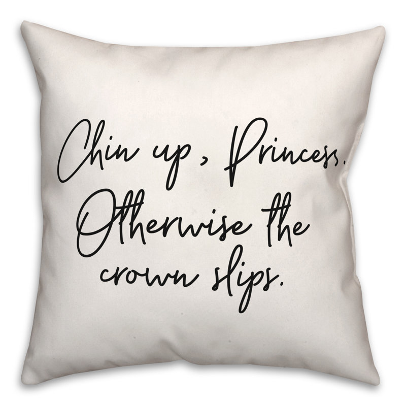 Coussin princess chin up Black And White Typography Collection