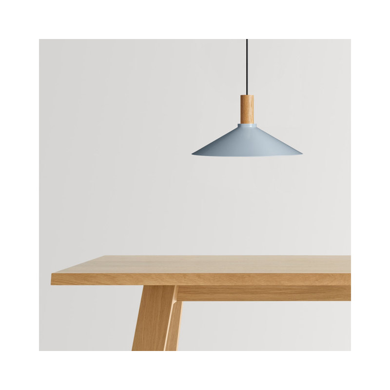 Emblem 1 - Light Pendant, 9" H x 18" W x 18" D, White Oak, Gray Blue