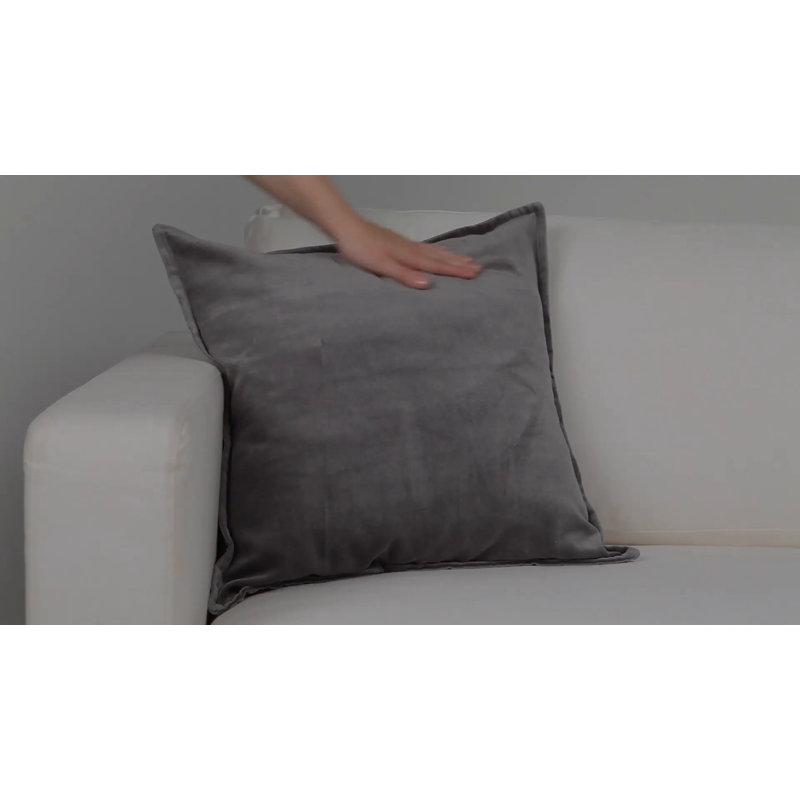 Navy Velvet-Like Cotton Square Throw Pillow, 18" x 18"