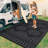 Large Outdoor Rug 8x10 Ft Waterproof Plastic Straw Rug Reversible Geometric Patio Carpet, Foldable Portable Camping Mat Picnic Mat with Stakes & Bag-878380372