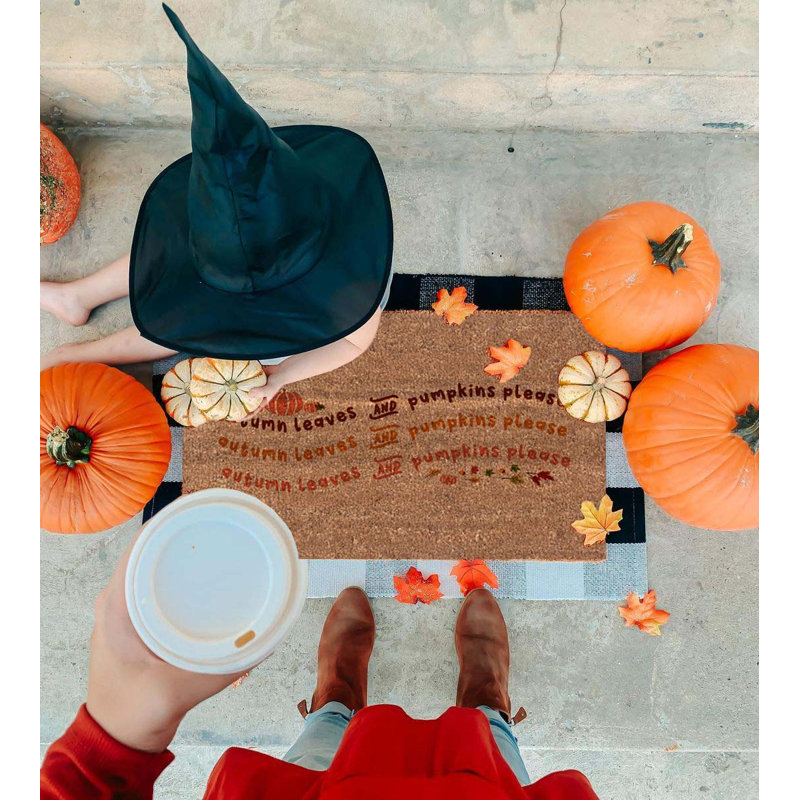 Paillasson Fatoom Autumn Leaves And Pumpkin, L 22 po x L 36 po