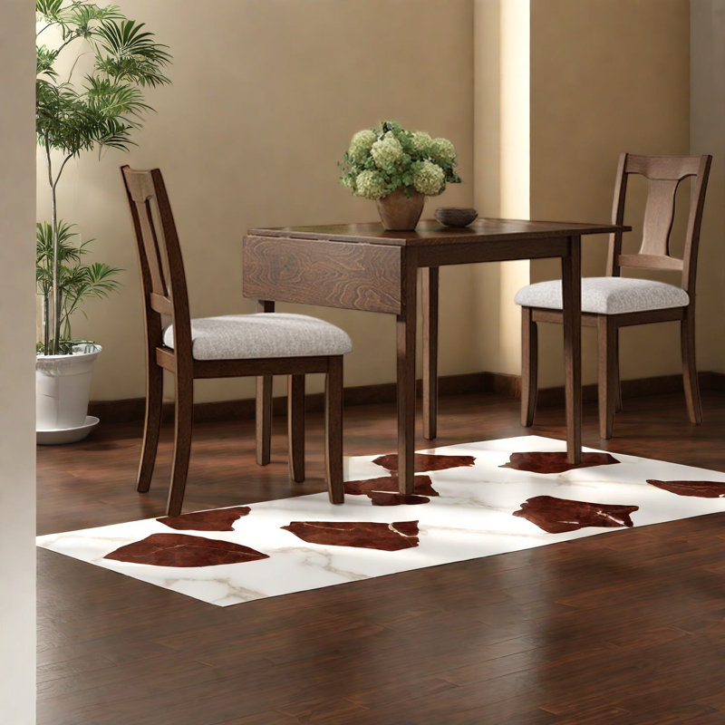 Ensemble table et chaises de salle à manger à abattants gain de place, plateau en MDF, style ferme moderne pour petite cuisine