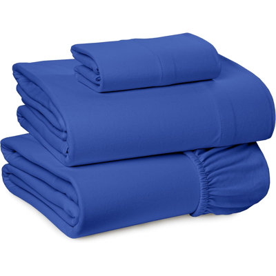 RUVANTI Flannel Sheets – Twin Sheet Set, Ultra Soft & Cozy Double Brushed, 15" Deep Pocket,  3 Pieces (Flat, Fitted, 1 Pillowcase), Royal Navy