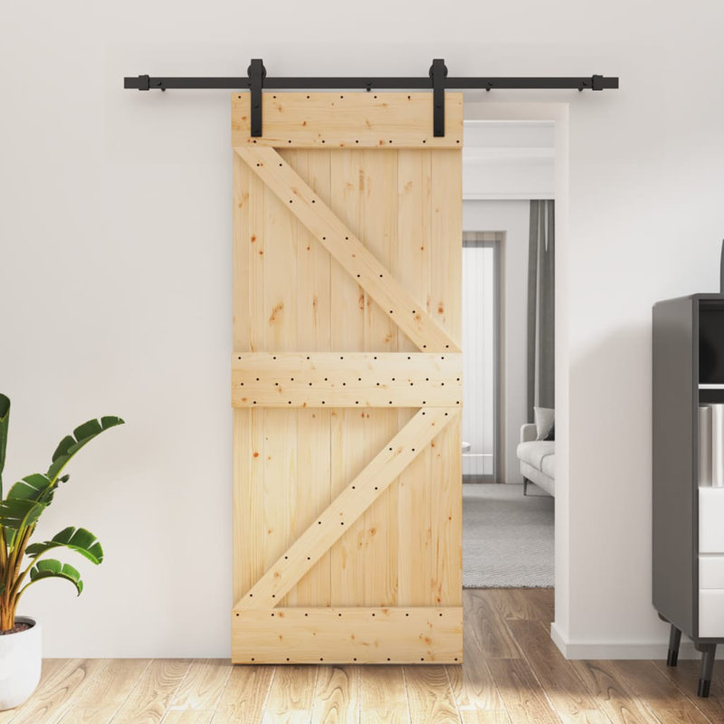 Porte coulissante avec quincaillerie Vidaxl, 33,5 po x 82,7 po