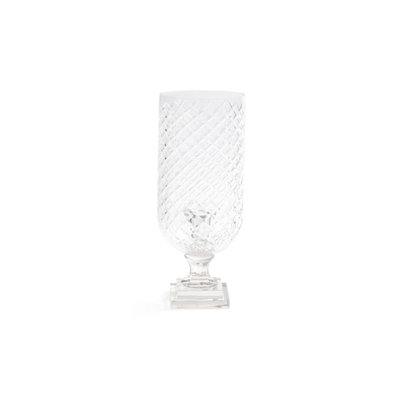 Maison de Verre Diamond Cut Glass Hurricane Taper Holder